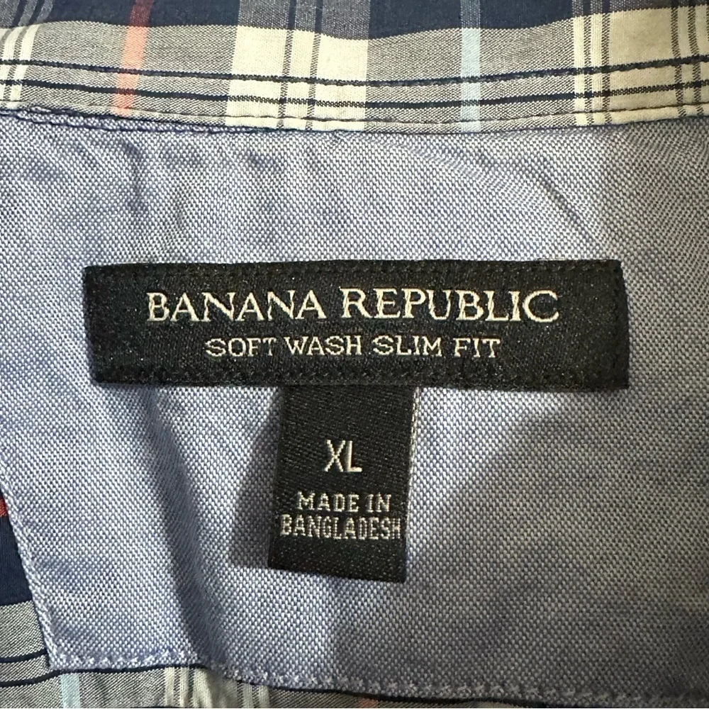 Banana Republic Slim Fit Plaid Button Down Shirt Men’s XL Casual Lightweight